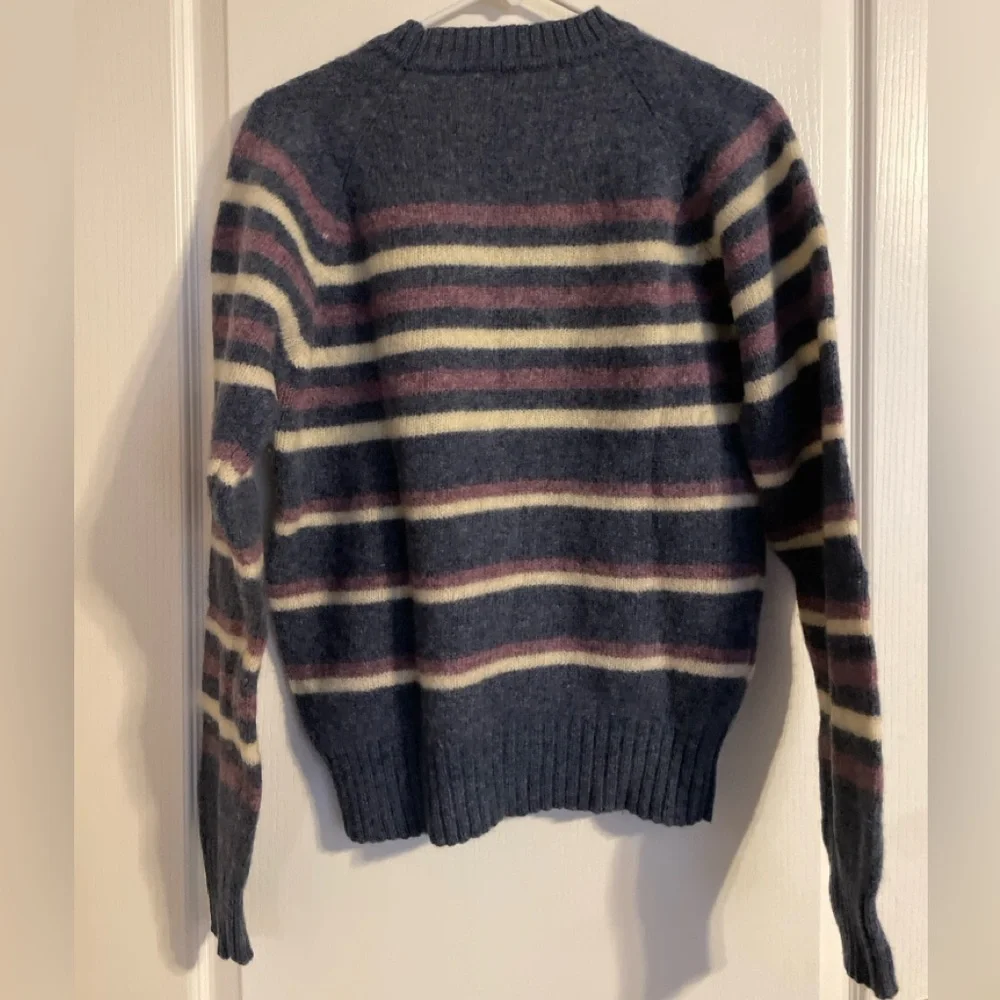 Carl Micheals 100%‎ Shetland Wool Striped Long Sleeve Sweater  Large Preppy